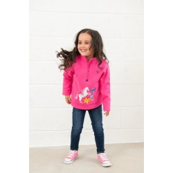 Sweatshirt - Horse -  Robyn - Half a zip - pink Jersey