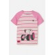 Top - Lighthouse - TRACTOR - Sweet Pea PINK stripe