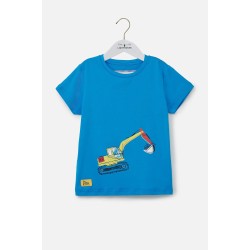 Top - VEHICLES - Construction DIGGER - Blue