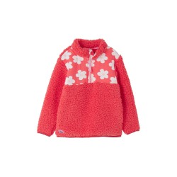 Fleece - FLOWERS - Cassie - Coral - Half Zip 