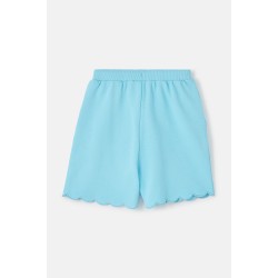 Shorts - PLAIN - BLUE -  Lou Lou - Girls - Soft Blue - detailed hem