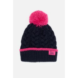 Hat - Lighthouse - Bobble - Winter Hat - Navy and Pink  - 2-4y, 5-10 y