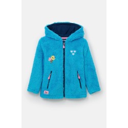 Hoody -  PLAIN - TEAL - Gracie - Zipped Sherpa fleece - BEE  and hearts