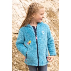 Hoody -  PLAIN - TEAL - Gracie - Zipped Sherpa fleece - BEE  and hearts