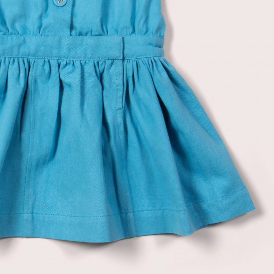 Dress - LGR - Blue Moon Pinafore Dress with buttons and pockets
