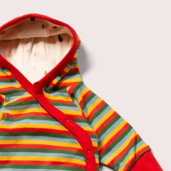 Snuggle Suit - Baby and Toddler - LGR - REVERSIBLE - Rainbow stripe and crème rain drops - flash no return offer