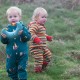 Snuggle Suit - Baby and Toddler - LGR - REVERSIBLE - Rainbow stripe and crème rain drops - flash no return offer