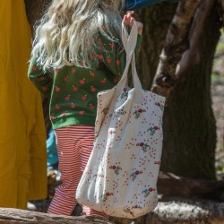 Bag - TOTE - FLOWERS - LGR - Cherry Blossom everyday - organic cotton poplin - 38cm x 25cm