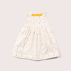 Dress - Summer - REVERSIBLE - LGR - Rainbow Dots and Yellow - Pinny Dress 