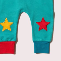 Joggers - LGR - Peacock Turquoise  Blue Knee Patch Leggings - STAR