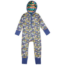 Snuggle Suit - RAINBOW - COSMIC - Baby and Toddler -  Purple - Playsuit -  Piccalilly - UNISEX 