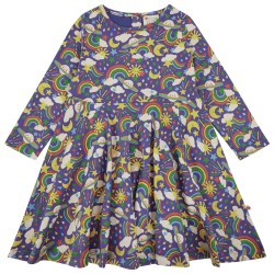 Dress - SKATER - Rainbow - Long sleeves - Piccalilly - WEATHER - Cosmic Purple - last two