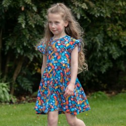 Dress - SKATER - Animals - Short sleeves - Piccalilly -TROPIC - clearance