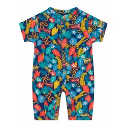 Babygrow - Romper - SUMMER - Piccalilly - SHORTIE - TROPIC - leopards  and other animals  - clearance