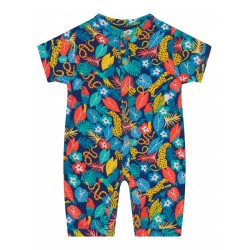 Babygrow - Romper - SUMMER - Piccalilly - SHORTIE - TROPIC - leopards  and other animals