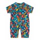 Babygrow - Romper - SUMMER - Piccalilly - SHORTIE - TROPIC - leopards  and other animals