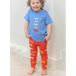 Leggings - Animals - DOGS - Piccalilly - Sausage Dogs - Orange - UNISEX