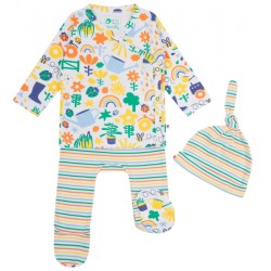 Babygrow set - GARDEN - 3pc - Piccalilly - GARDEN - Potting shed - top, leggings and hat - UNISEX 