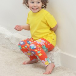 Leggings - Flowers - Piccalilly - Orange Flower Daisy Power