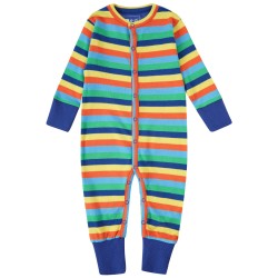 Babygrow - Romper - STRIPE - PICCALILLY - Rainbow Stripe - UNISEX last two 0-3m 6-12m