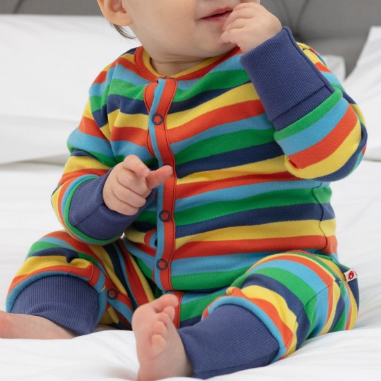 Babygrow - Romper - PICCALILLY - Rainbow Stripe