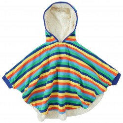 Poncho - Piccalilly - Kids Sherpa fleece - Rainbow Stripe - Small (6-18 months) and Large (4-5 years)  - last two sizes