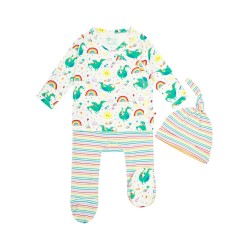 Babygrow set - DRAGON - 3pc - Piccalilly - DRAGON - Rainbow dragon - UNISEX 