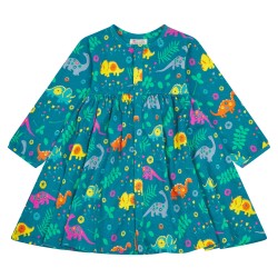 Dress - Piccalilly - Dinosaurs - rainbows (matching top and pants also available)