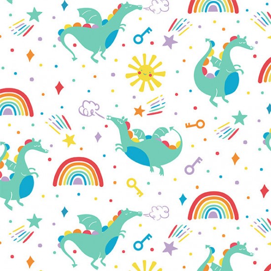 Pyjamas - Piccalilly - Rainbow and White Dragon - Unisex