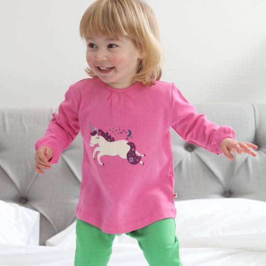 Top - Piccalillly - UNICORN applique  - Purple and Pink