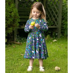 Dress - SKATER - Unicorn - Long sleeves - Piccalilly - Purple and pink 