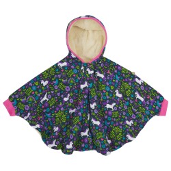 FLEECE - UNICORNS - Poncho - Piccalilly - Sherpa - purple and pink - last 4-5 and 6-8 yr