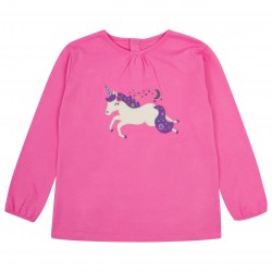 Top - Piccalillly - UNICORN applique  - Purple and Pink