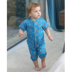 Babygrow - Romper - SUMMER - Piccalilly - SHORTIE - Unisex - Parakeet parrot