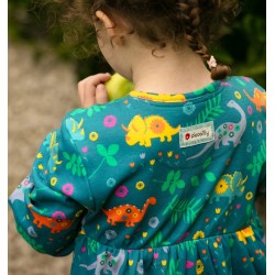 Dress - Rainbow - DINOSAURS - Piccalilly - last 3-4y and 5-6y - clearance