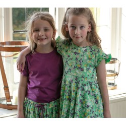 Dress - SKATER - Animals - Short sleeves - Piccalilly - Green farm animals  flower meadow