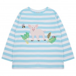 Top - Piccalilly - Piglet - Blue stripe - UNISEX