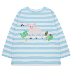 Top - FARM - Piccalilly - Piglet - Blue stripe - UNISEX - clearance
