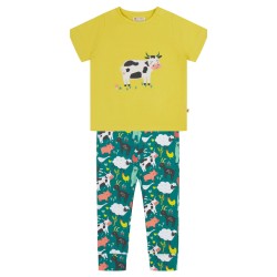 Set - FARM - 2pc - Piccalilly - BUCKDEN - Green Farm - UNISEX - yellow cow 