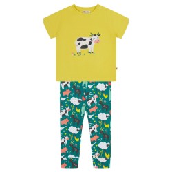 Set - 2pc - Piccalilly - BUCKDEN FARM - UNISEX - yellow cow top and  leggings