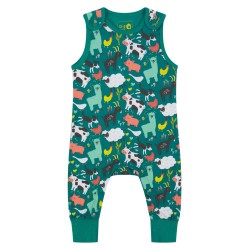 Trousers - Dungarees - Piccalilly - UNISEX - BUCKDEN - FARM - Green farm animals - UNISEX 