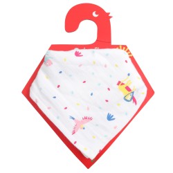 Bib - 2 in 1 Muslin Bandana Bib and Burb Cloth - RAINFOREST birds and animals  - UNISEX