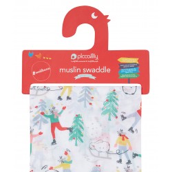 Muslins and Blankets - Muslin - Piccalilly - SWADDLE - Winter Wonderland - 120 x 120cm - UNISEX