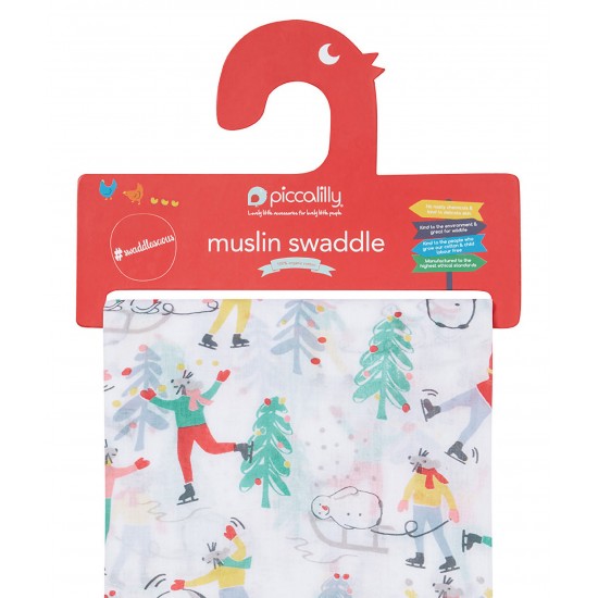 Muslins and Blankets - Muslin - Piccalilly - SWADDLE - Winter Wonderland - 120 x 120cm - UNISEX