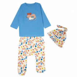 Babygrow set - MOUSE - 3pc - Piccalilly - MOUSE - Fieldmouse flowers - Top,  footed leggings and hat - unisex - UNISEX