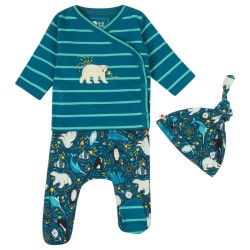 Babygrow - Animals - SET - BEAR - Piccalilly - Unisex - ARCTIC - last size 0-3m
