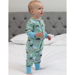 Babygrow - Romper - PICCALILLY - Country Farm Friends - light blue - UNISEX