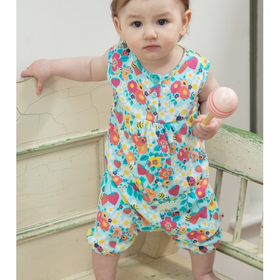 Babygrow - Romper - Summer - Piccalilly - SHORTIE - Strawberry Fields