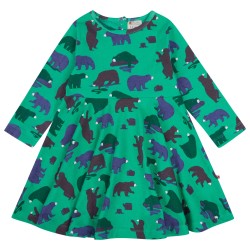 Dress - Skater - Animals - Long Sleeves - Piccalilly - Mountain Bear - clearance