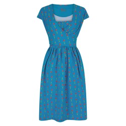 ADULT- Dress - BIRDS - Piccalilly - Wrap with pockets - Parakeet parrot (matching kids available)